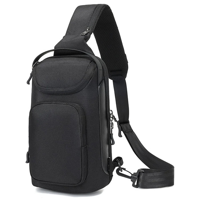 COOLBELL CB-7202 Waterproof Crossbody Bag Men Stylish Chest Pack for iPad 7.9-inch - Black - 1