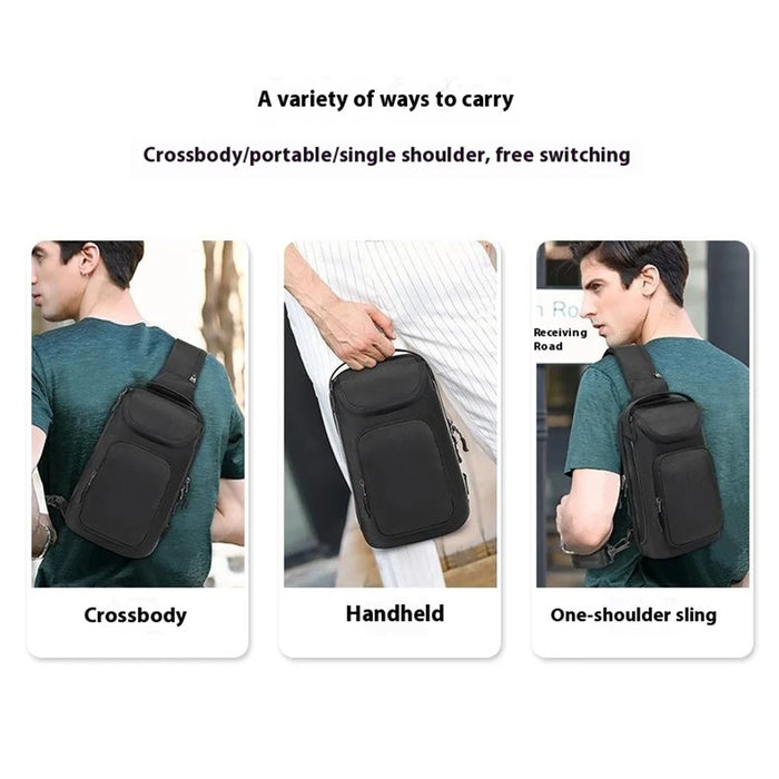 COOLBELL CB-7202 Waterproof Crossbody Bag Men Stylish Chest Pack for iPad 7.9-inch - Black - 4