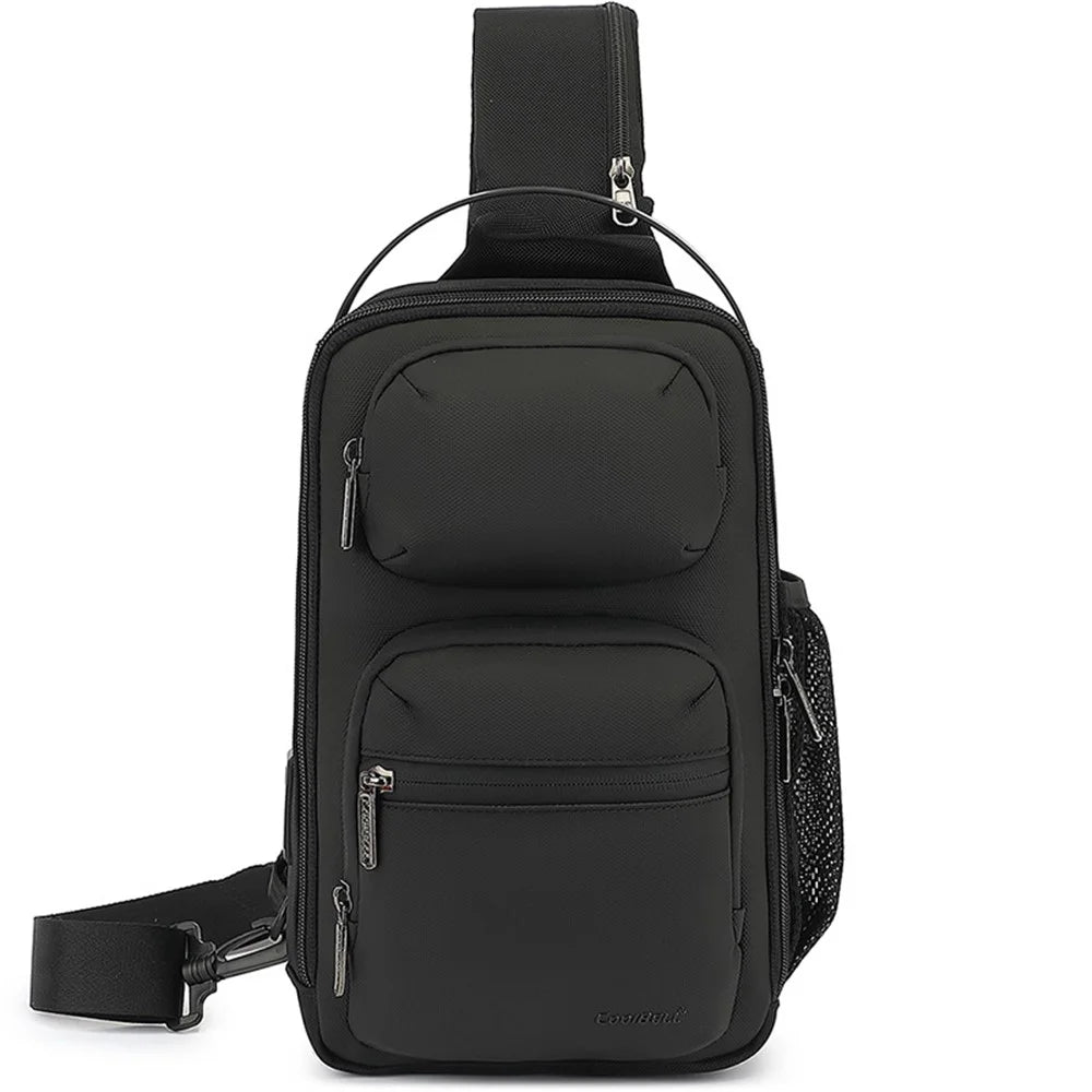COOLBELL CB-7209 Men's Chest Bag Business Crossbody Bag Travel Shoulder Bag Daypack - Black - 2