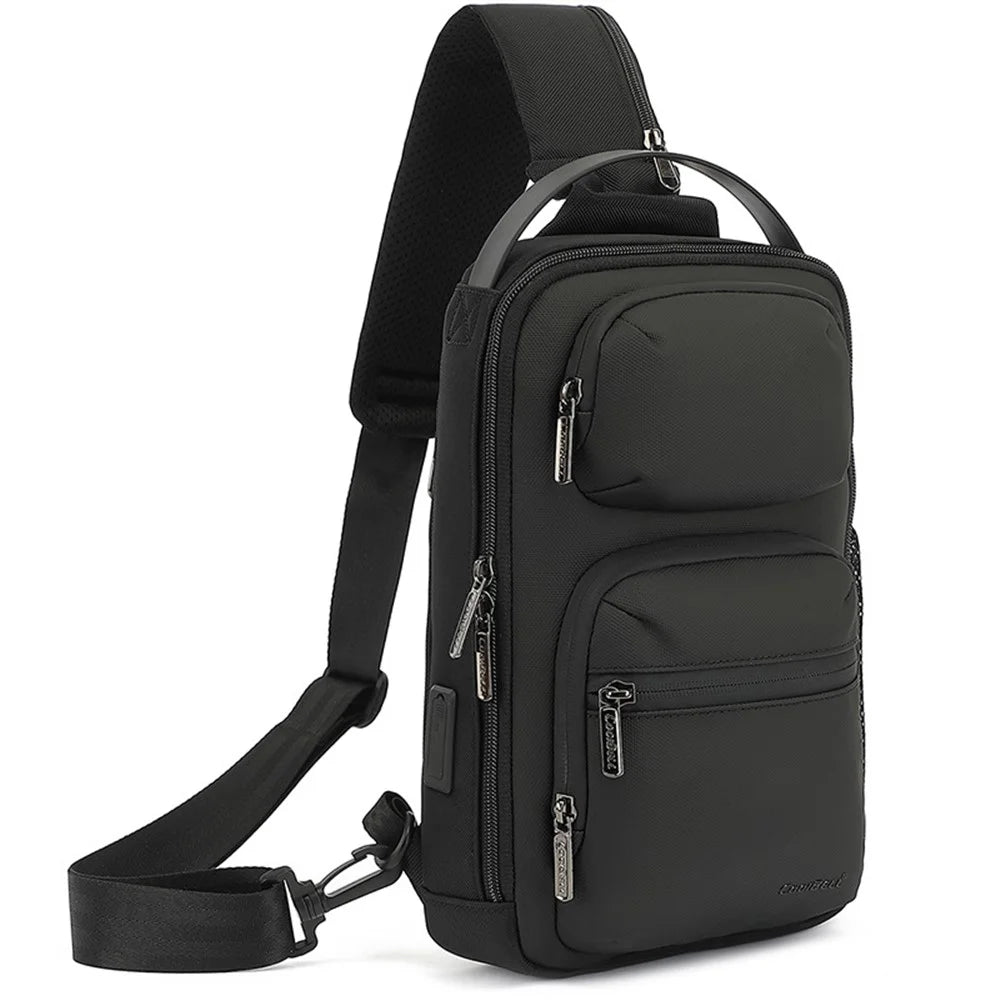 COOLBELL CB-7209 Men's Chest Bag Business Crossbody Bag Travel Shoulder Bag Daypack - Black - 3