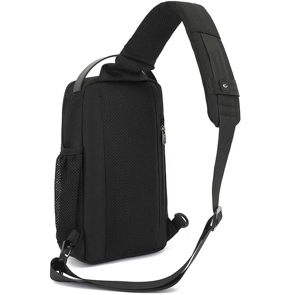 COOLBELL CB-7209 Men's Chest Bag Business Crossbody Bag Travel Shoulder Bag Daypack - Black - 4
