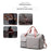 Foldable Large Capacity Travel Duffle Bag Carry-On Gym Weekender Bag with Shoe Compartment - Grey+Pink - 2