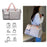 Foldable Large Capacity Travel Duffle Bag Carry-On Gym Weekender Bag with Shoe Compartment - Grey+Pink - 4