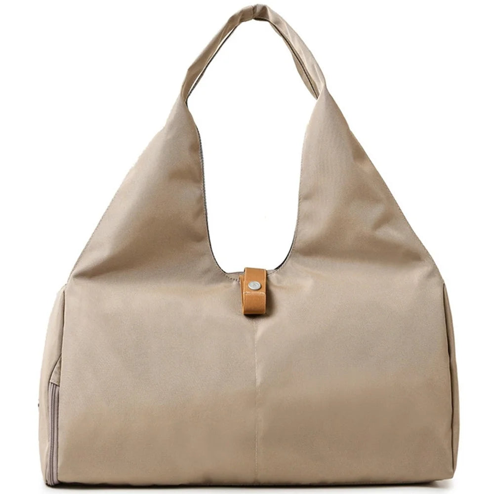 BED-647 Wet and Dry Separation Fitness Yoga Bag Oxford Cloth Travel Tote Bag - Khaki - 1