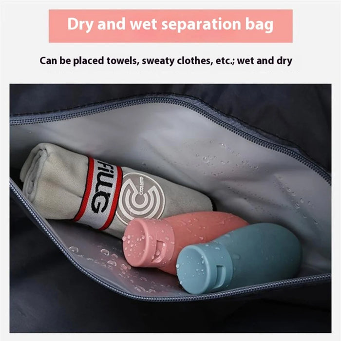 BED-958 Large Capacity Oxford Cloth Fitness Backpack Tote Crossbody Bag Travel Luggage Bag - Green+Pink - 5