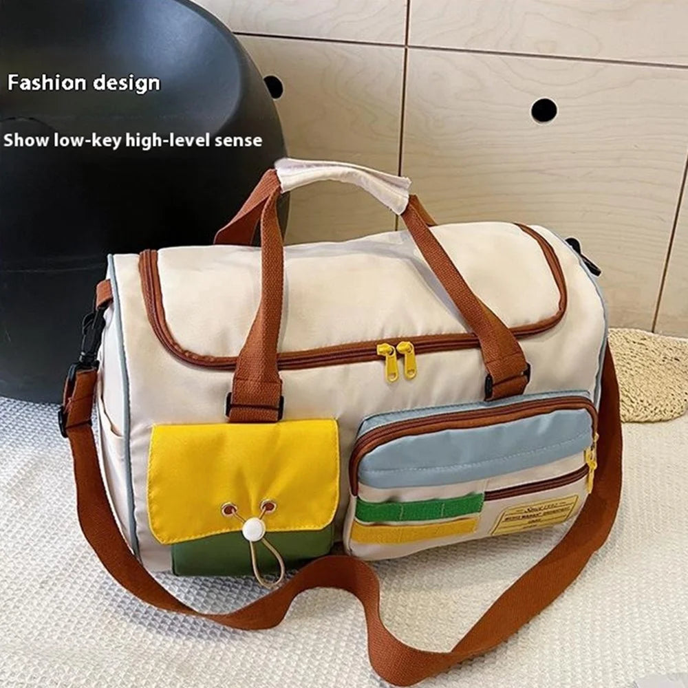 YGT5.19 Contrast Color Casual Sports Fitness Bag Large Capacity Travel Luggage Bag - 2