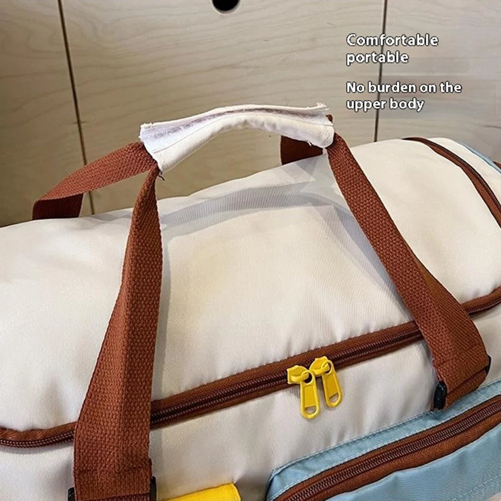 YGT5.19 Contrast Color Casual Sports Fitness Bag Large Capacity Travel Luggage Bag - 3