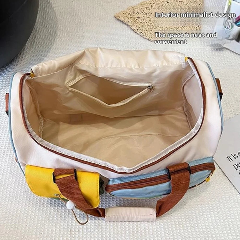 YGT5.19 Contrast Color Casual Sports Fitness Bag Large Capacity Travel Luggage Bag - 7