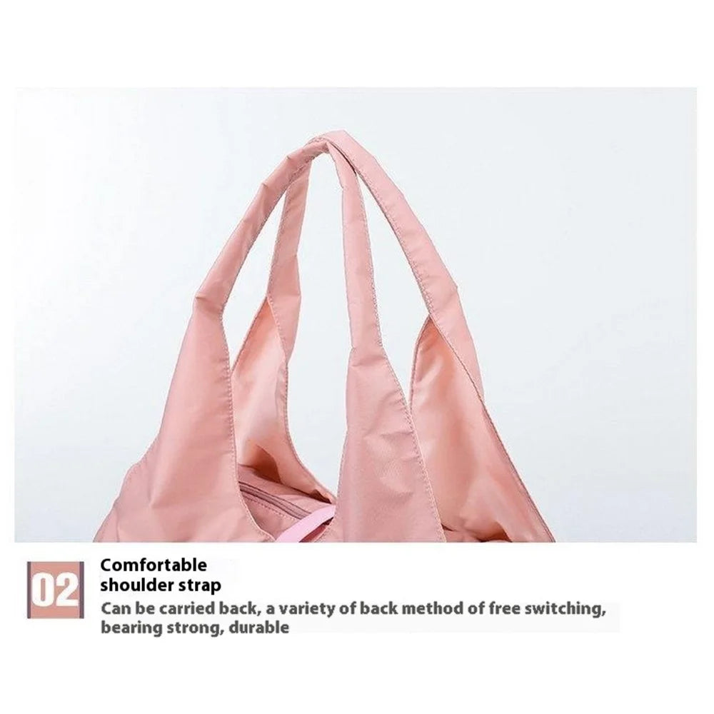 BED-9B07 Fitness Yoga Swimming Bag Oxford Cloth Casual Travel Tote Bag - Pink - 7