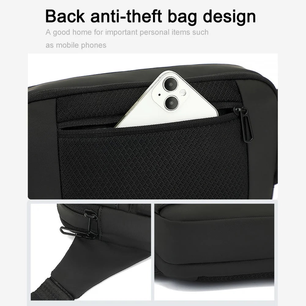 BOREIDEN BD1430 Men's Chest Bag Oxford Cloth Crossbody Bag Waterproof Daypack Travel Bag - 5