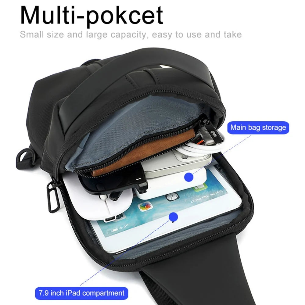BOREIDEN BD1432 Men's Chest Bag Oxford Cloth Crossbody Bag Waterproof Daypack Travel Bag - 4