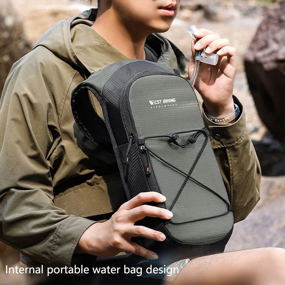WEST BIKING YP0707378 Hiking Hydration Backpack Water Bag Carrier for Cycling, Mountaineering - Grey - 3