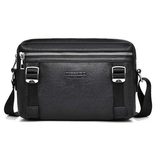 WEIXIER D524 Men All-Match Messenger Bag Waterproof PU Leather Crossbody Bag - Black - 1
