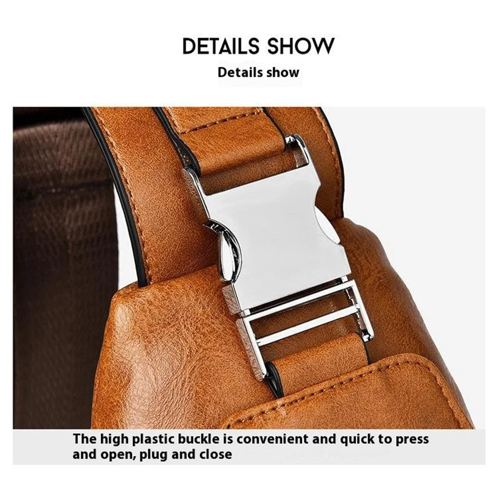 WEIXIER X329 Stylish Men Chest Bag Water Repellent Single Shoulder Crossbody Bag - Dark Blue - 6