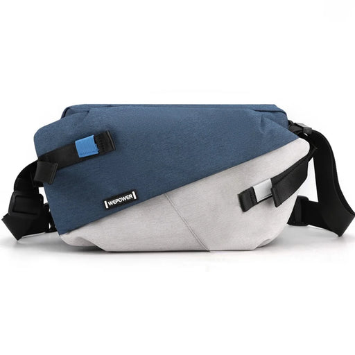 WEPOWER 1811 Stylish Men Large Capacity Messenger Bag Single Shoulder Crossbody Bag, Standard Version - Blue+Grey - 1