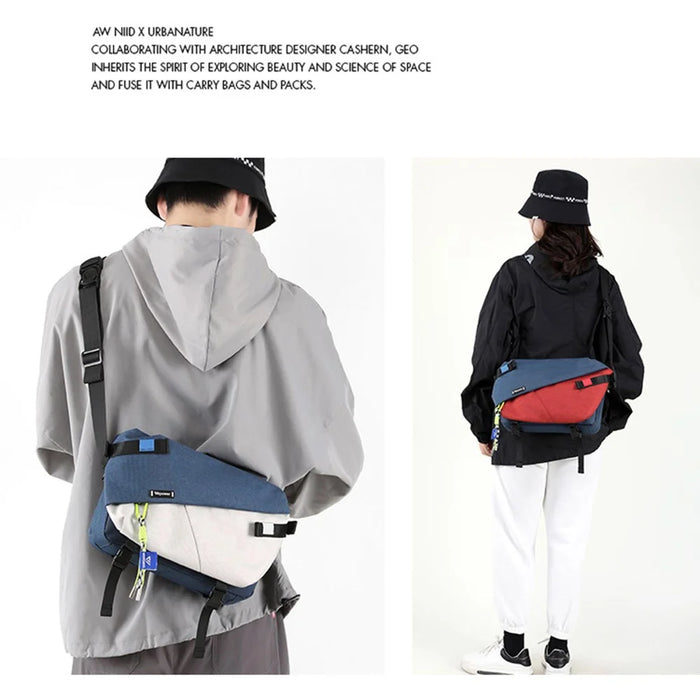 WEPOWER 1811 Stylish Men Large Capacity Messenger Bag Single Shoulder Crossbody Bag, Standard Version - Blue+Grey - 7