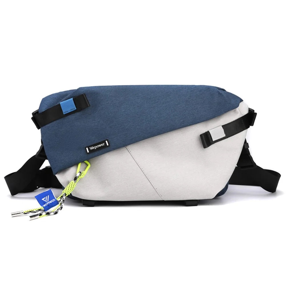 WEPOWER 1812 Stylish Men Large Capacity Messenger Bag Single Shoulder Crossbody Bag, Upgraded Version - Blue+Grey - 1