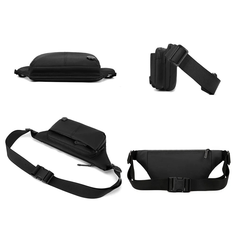 WEPOWER 1311 Men Chest Bag Waist Pack Casual Nylon Single Shoulder Crossbody Bag - Black - 7