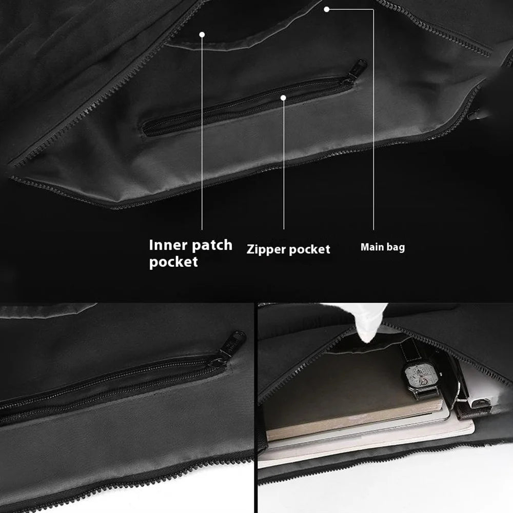 WEPOWER 866# Unisex Dumpling Bag Waterproof Nylon Crescent Crossbody Shoulder Bag - Black - 4
