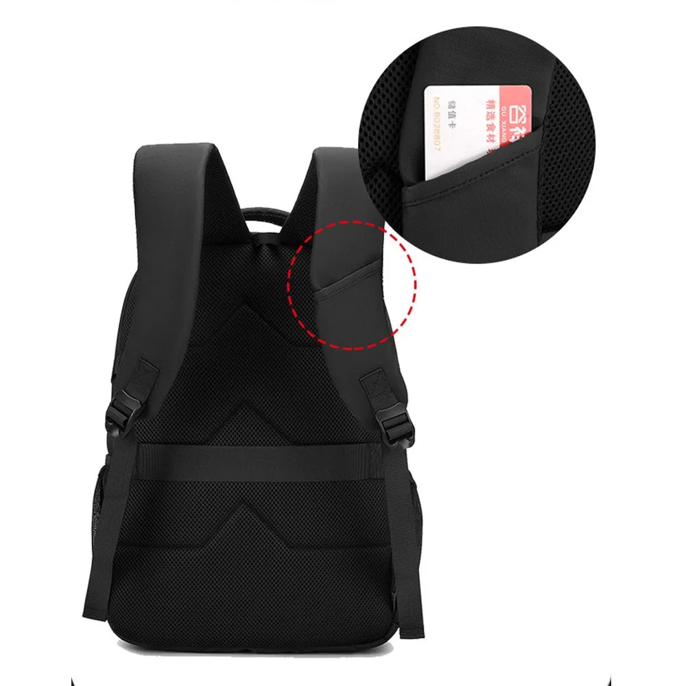 WEPOWER 1298# Waterproof Nylon Backpack Travel School Student Shoulder Bag Daypack - Black - 2