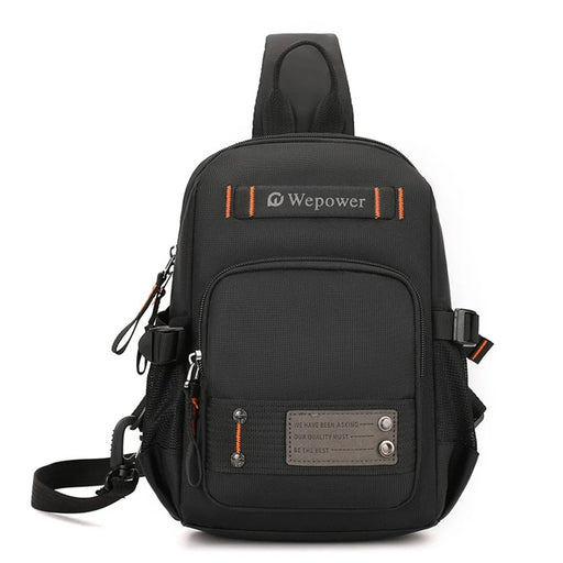 WEPOWER 8106 Stylish Men Large Capacity Chest Bag Nylon Single Shoulder Crossbody Bag - Black - 1