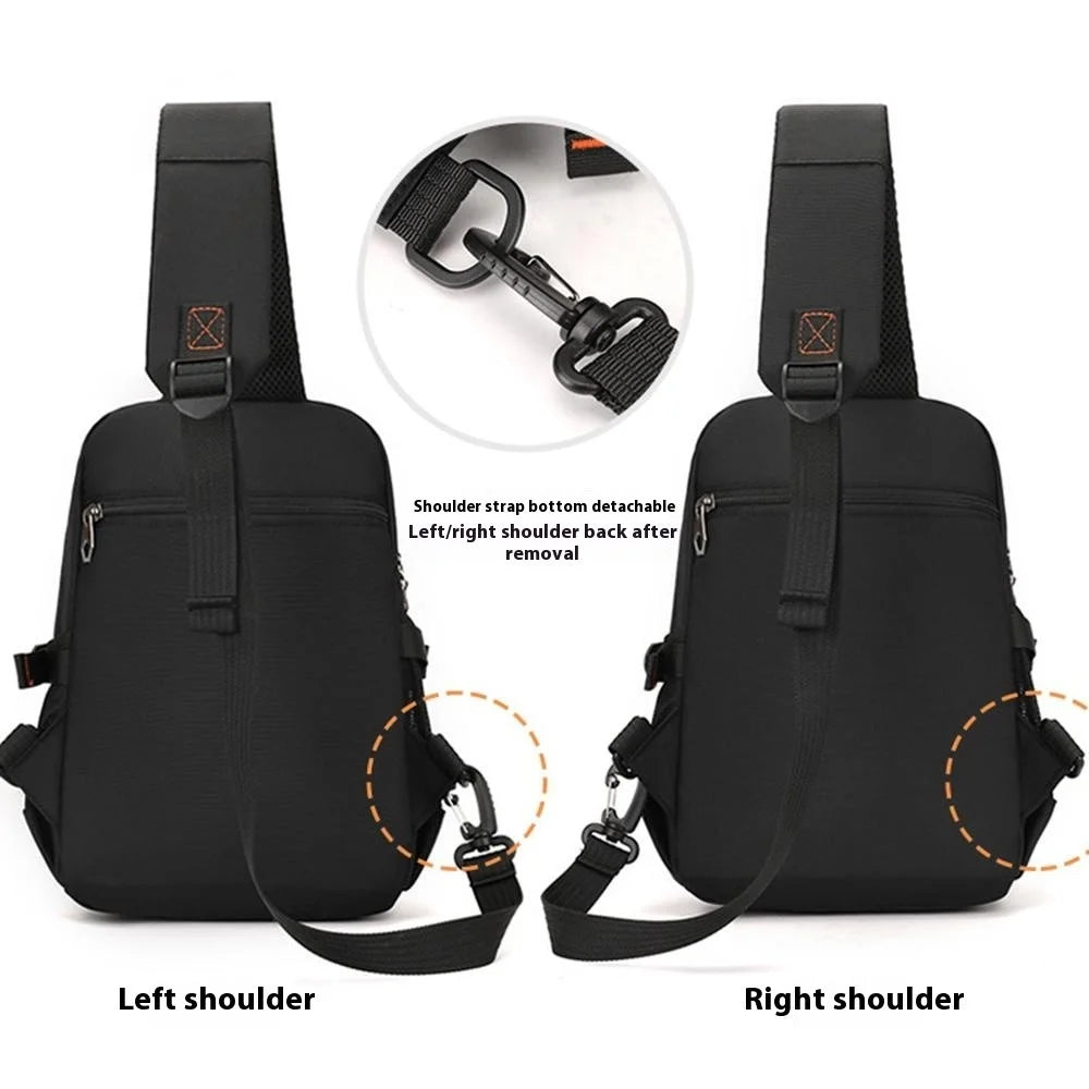 WEPOWER 8106 Stylish Men Large Capacity Chest Bag Nylon Single Shoulder Crossbody Bag - Black - 3