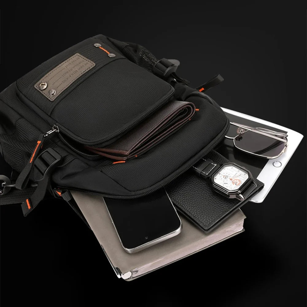 WEPOWER 8106 Stylish Men Large Capacity Chest Bag Nylon Single Shoulder Crossbody Bag - Black - 4