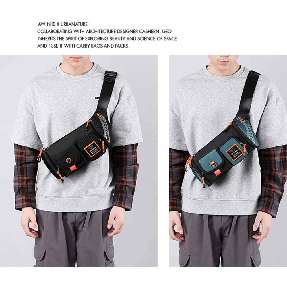 WEPOWER 5601 Stylish Casual Men Chest Bag Waterproof Nylon Single Shoulder Crossbody Bag - Green - 4