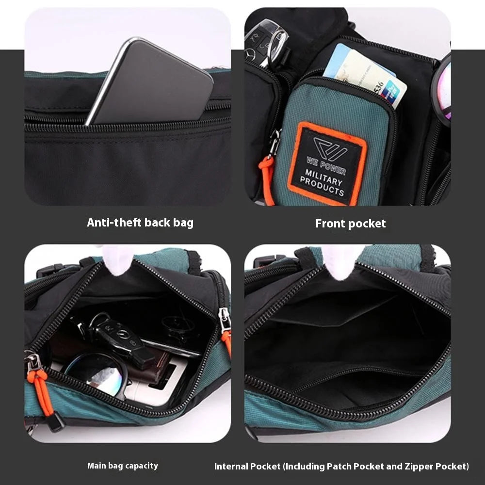 WEPOWER 5601 Stylish Casual Men Chest Bag Waterproof Nylon Single Shoulder Crossbody Bag - Green - 7