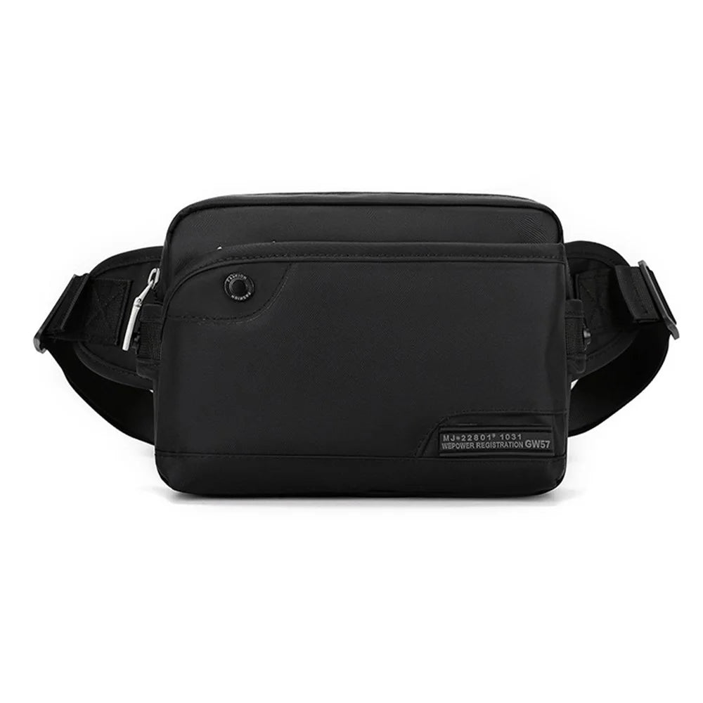 WEPOWER 999-16 Stylish Casual Men Chest Bag Waist Pack Waterproof Nylon Single Shoulder Bag - Black - 1