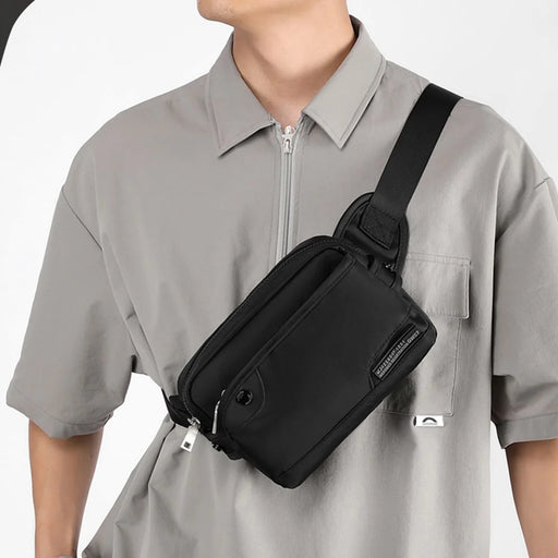 WEPOWER 999-16 Stylish Casual Men Chest Bag Waist Pack Waterproof Nylon Single Shoulder Bag - Black - 2