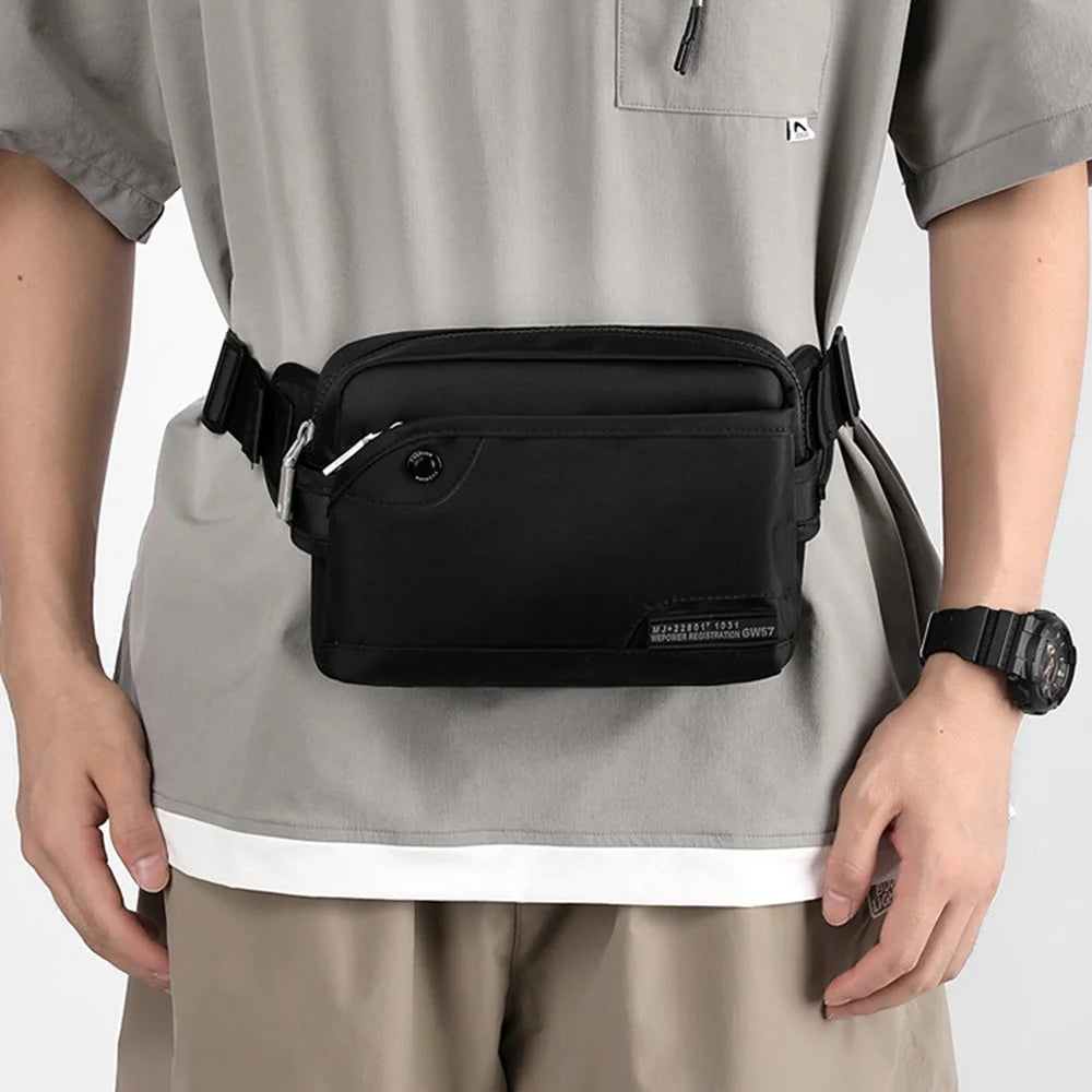 WEPOWER 999-16 Stylish Casual Men Chest Bag Waist Pack Waterproof Nylon Single Shoulder Bag - Black - 3