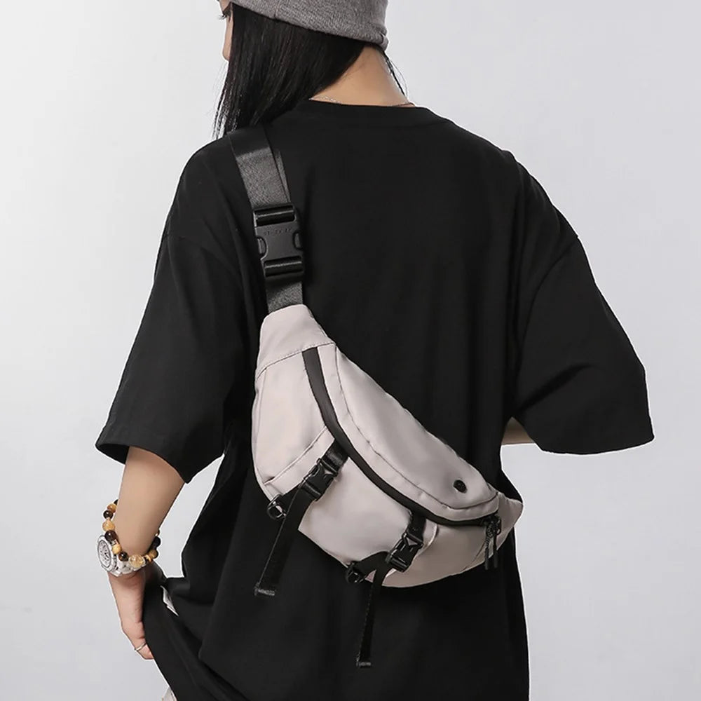 WEPOWER 860 Casual Men Women Chest Bag Waist Pack Nylon Crossbody Bag - Grey - 2