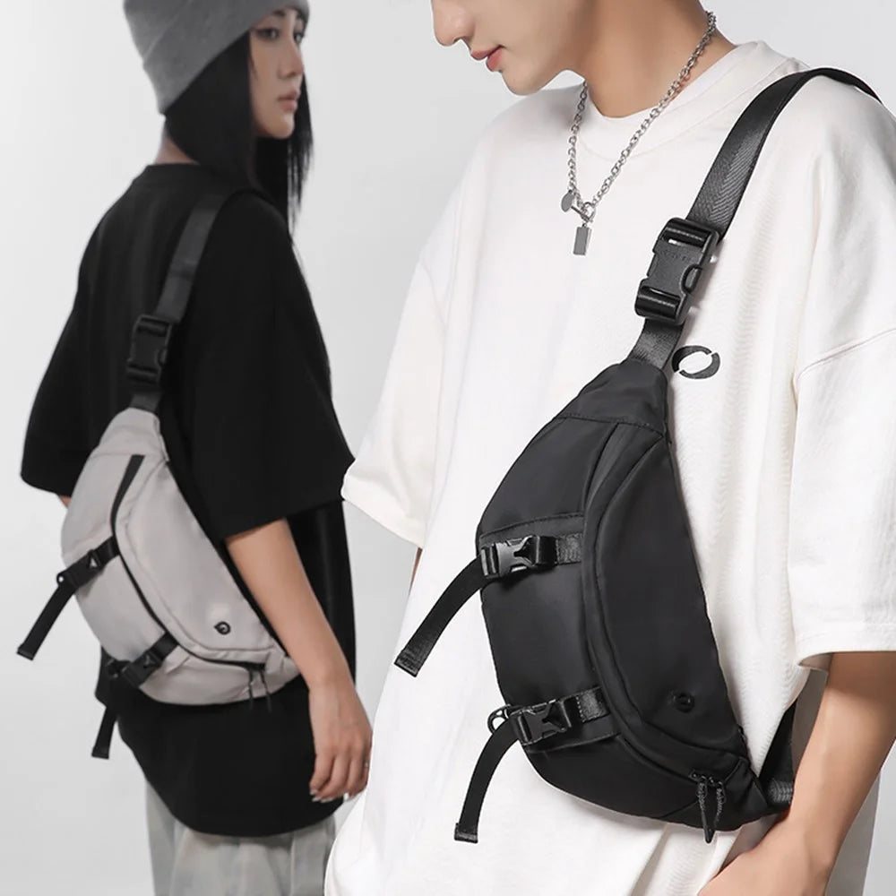 WEPOWER 860 Casual Men Women Chest Bag Waist Pack Nylon Crossbody Bag - Grey - 3