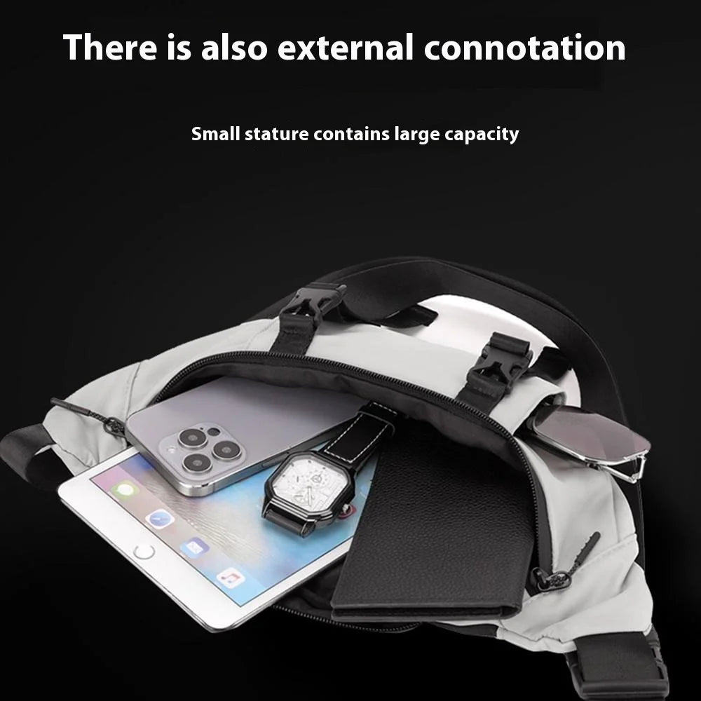 WEPOWER 860 Casual Men Women Chest Bag Waist Pack Nylon Crossbody Bag - Grey - 5