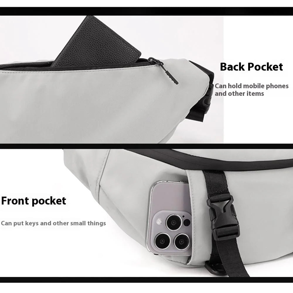 WEPOWER 860 Casual Men Women Chest Bag Waist Pack Nylon Crossbody Bag - Grey - 6