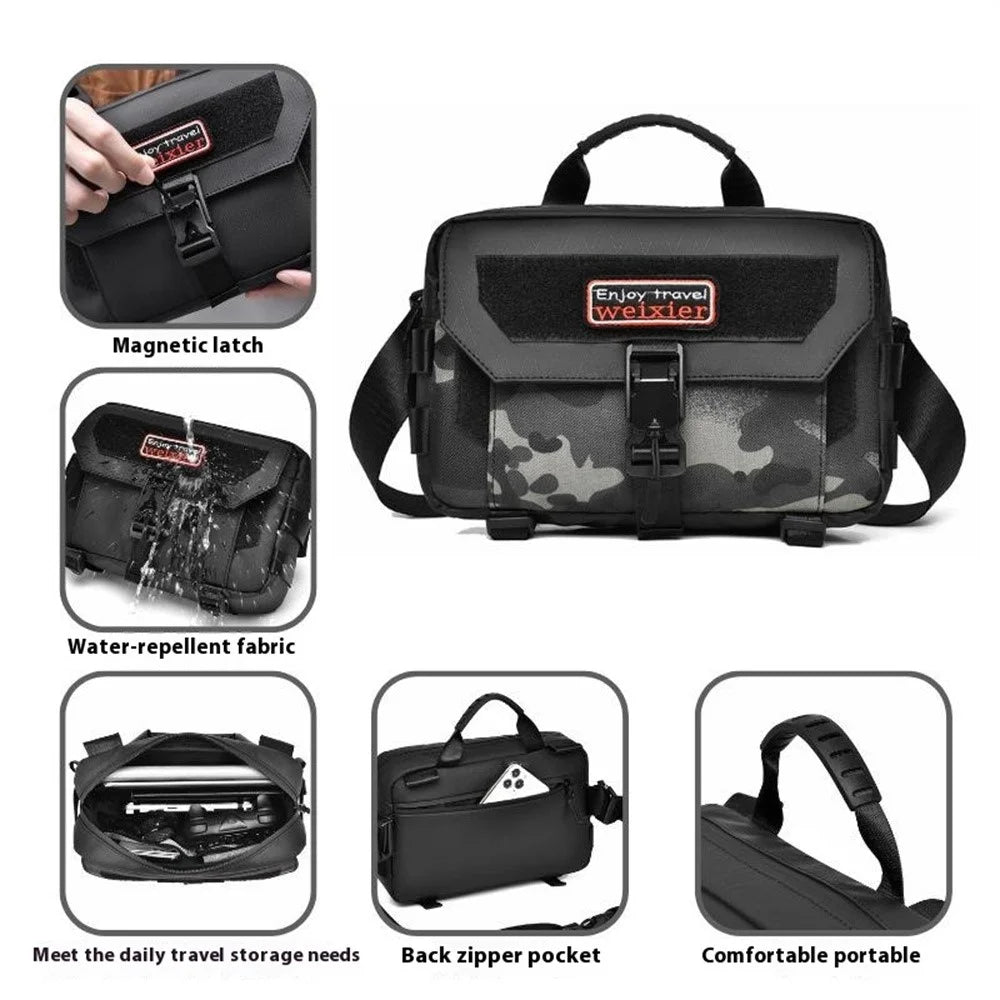 WEIXIER D404 Men Waterproof Crossbody Bag with Magnetic Buckle Tripod Carrying Travel Single Shoulder Bag - Camouflage - 2
