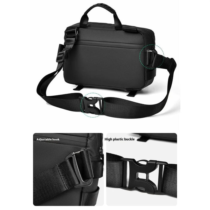 WEIXIER D404 Men Waterproof Crossbody Bag with Magnetic Buckle Tripod Carrying Travel Single Shoulder Bag - Camouflage - 3