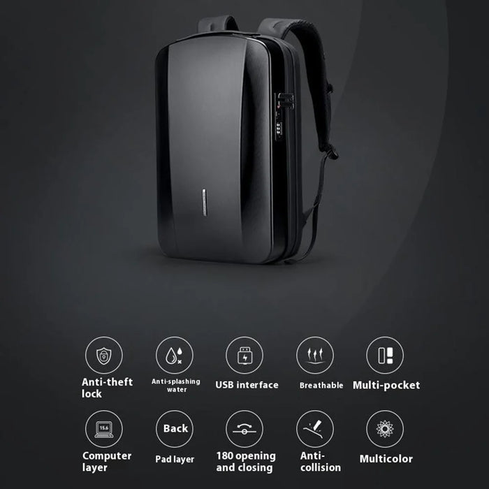 MARK RYDEN MR8918Pro 17.3 inch Laptop Backpack Hardshell Travel Backpack with Anti-Theft Lock - Black - 2
