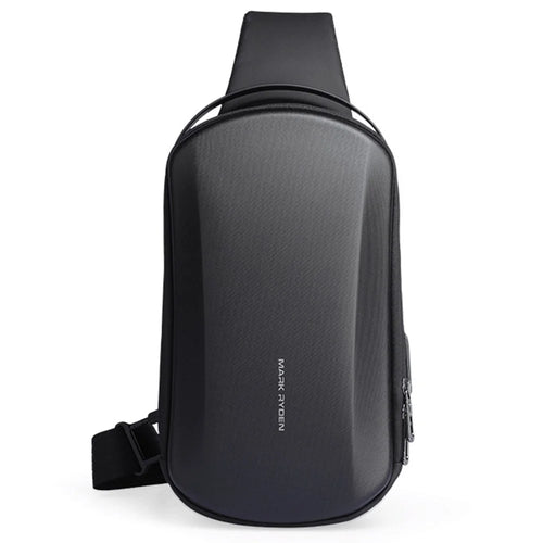 MARK RYDEN MR3991 Men's Chest Bag Hard Shell Crossbody Shoulder Bag with USB Charging Port - Black - 1