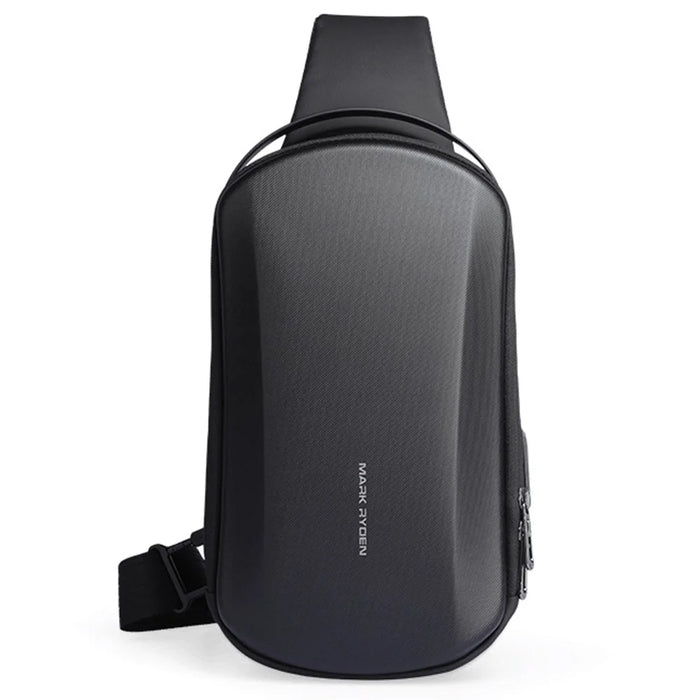MARK RYDEN MR3991 Men's Chest Bag Hard Shell Crossbody Shoulder Bag with USB Charging Port - Black - 1