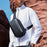 MARK RYDEN MR3991 Men's Chest Bag Hard Shell Crossbody Shoulder Bag with USB Charging Port - Black - 2