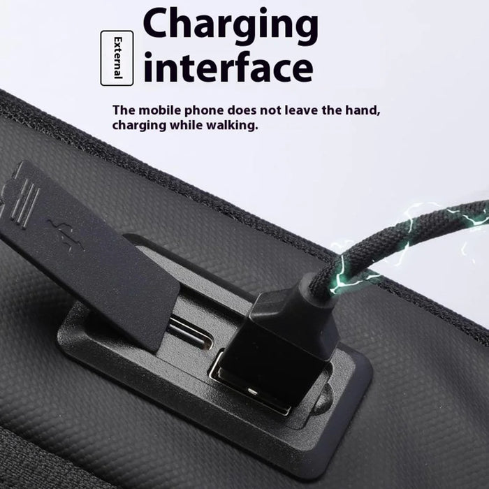 MARK RYDEN MR3991 Men's Chest Bag Hard Shell Crossbody Shoulder Bag with USB Charging Port - Black - 6