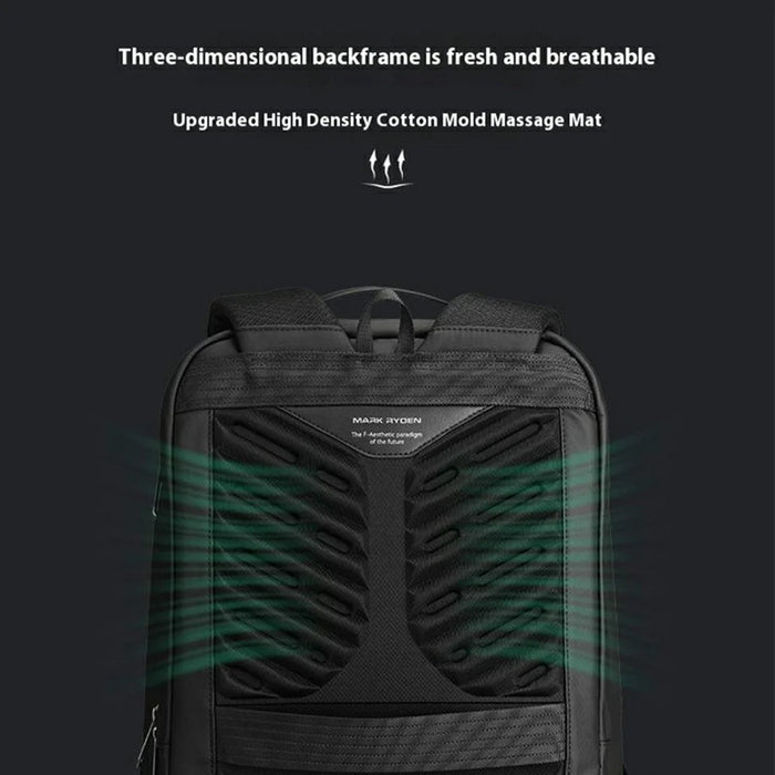 MARK RYDEN Men Laptop Backpack Waterproof Travel Shoulder Bag with External Charging Port - 4