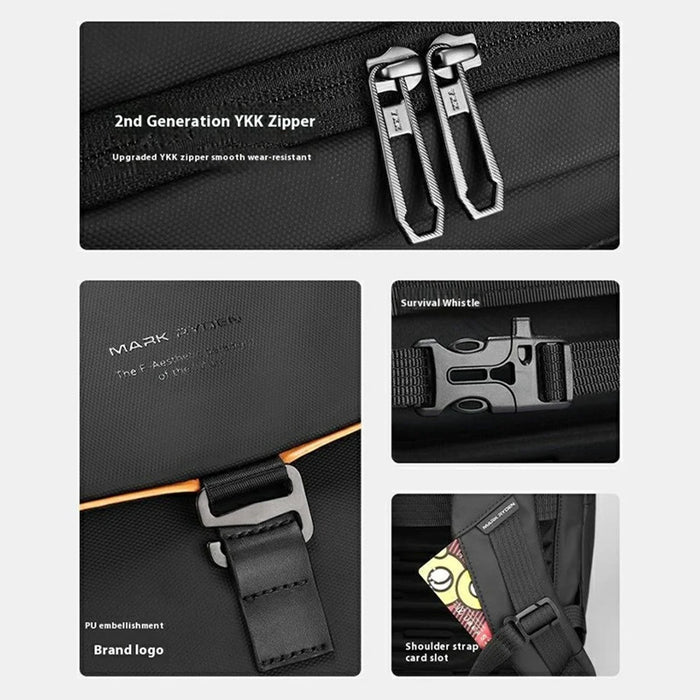 MARK RYDEN Men Laptop Backpack Waterproof Travel Shoulder Bag with External Charging Port - 6