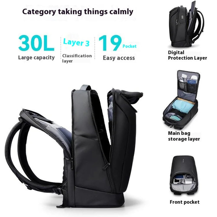 MARK RYDEN MR9031YSJ 30L Large Capacity Men Backpack with External USB Port Laptop Shoulder Bag - 2