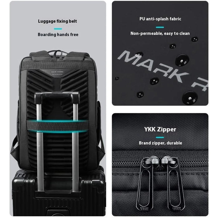 MARK RYDEN MR9031YSJ 30L Large Capacity Men Backpack with External USB Port Laptop Shoulder Bag - 4