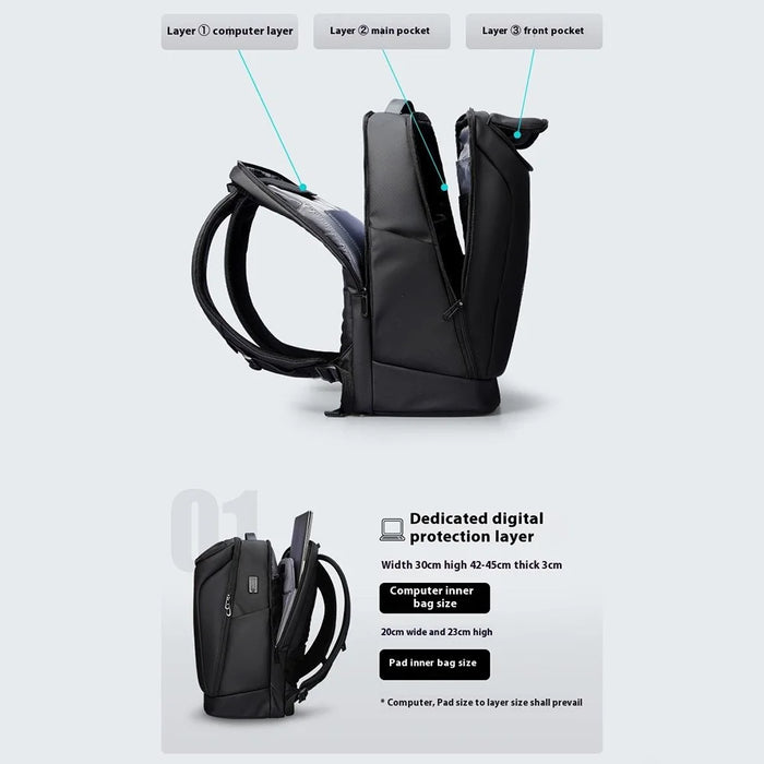 MARK RYDEN MR9031YSJ 30L Large Capacity Men Backpack with External USB Port Laptop Shoulder Bag - 5