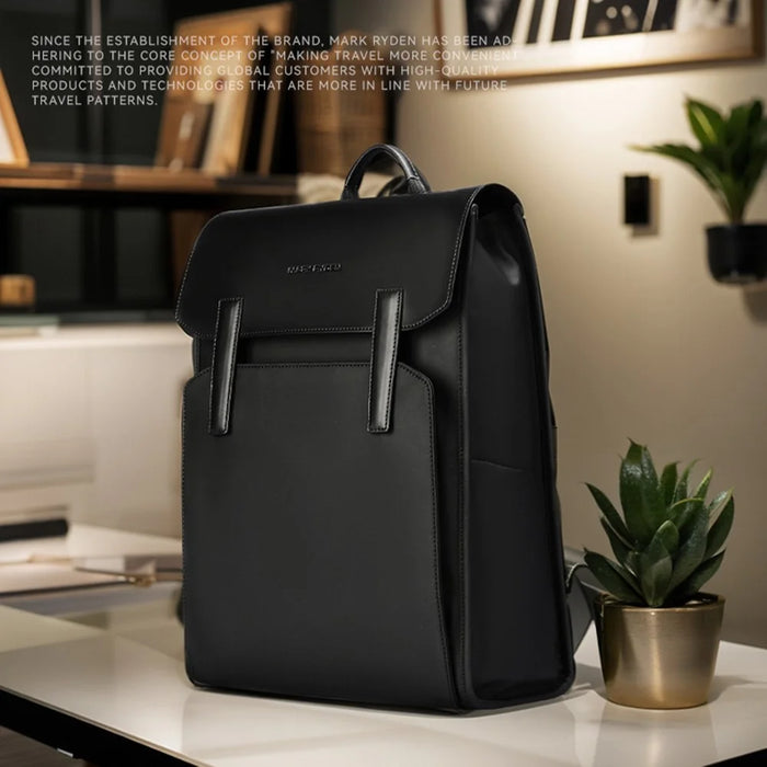 MARK RYDEN MR6602 Men Travel Backpack Leather + Oxford Cloth Large Capacity Laptop Storage Daypack - 6