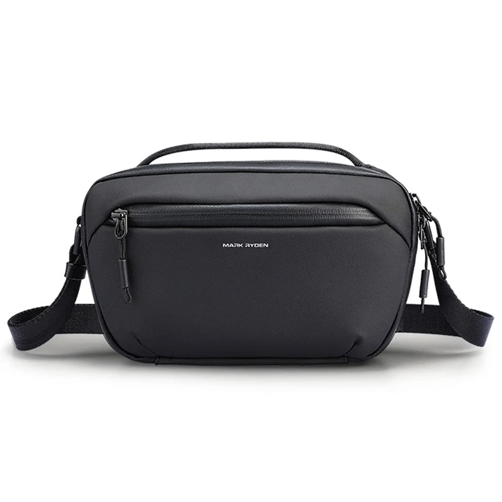 MARK RYDEN MR165 Waterproof Men Single Shoulder Bag Travel Crossbody Bag Built-In Key Holder - Black - 1